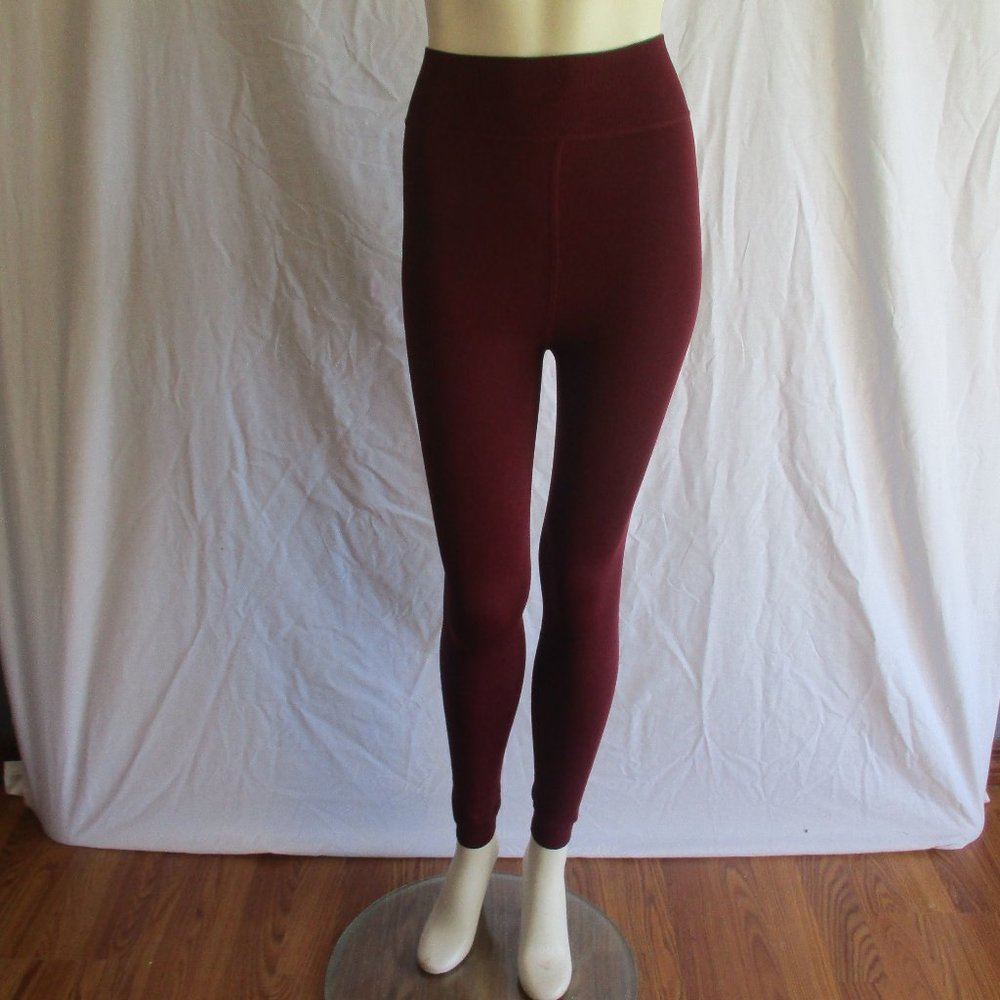 💖Fleece Lined Maroon Leggings nwot